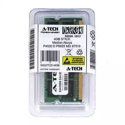 4GB SODIMM Medion Akoya P4020 D P6625 MD 97519 P6627 MD 97764 Ram Memory • $14.99
