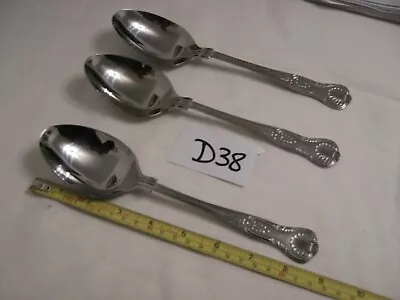 £14.99 • Buy Monogram Stainless Steel Kings Pattern Large Table Serving Spoons X 3 Exc Cond.
