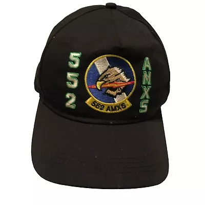 Vintage Air Force Hat Usa Aircraft Maint Squadron Cap Black Embroidered Amxs 552 • $13.64