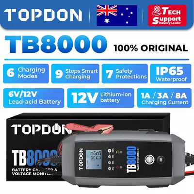 🔥TOPDON TB8000 Car Battery Charger Automatic Battery Maintainer Desulfator 8A • $139