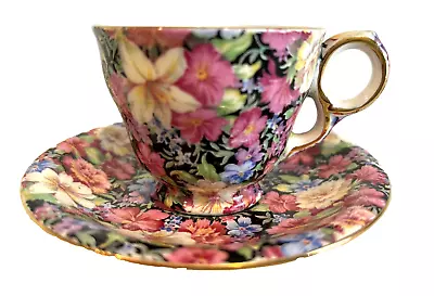 Vintage Royal Winton Florence Chintz Cup & Saucer Some Crazing Made In England • $20