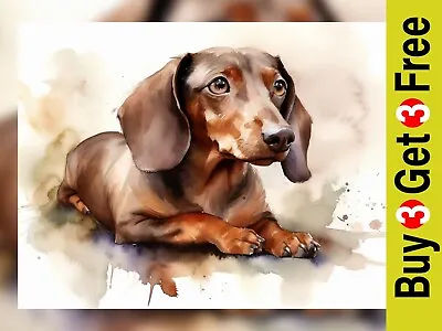 Charming Dachshund Watercolor Art Print  Perfect For Dog Lovers 5  X 7  • $5.58