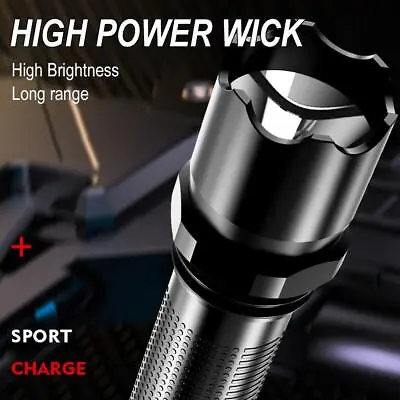 Rechargeable 1200000LM Powerful LED Tactical Flashlight Torch  Zoom Super Bright • $3.34