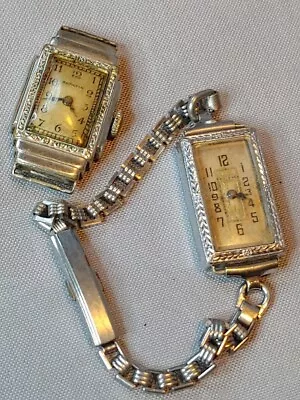 $77.96 • Buy Hamilton & Bulova Cocktail Watch Ladies NON WORKING Art Deco 1930s 14K White GF