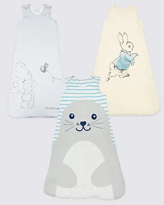 Baby Girl Boy Sleeping Bags 2.1 Tog Cotton Newborn - 36 Months Ex M&S • £13.95