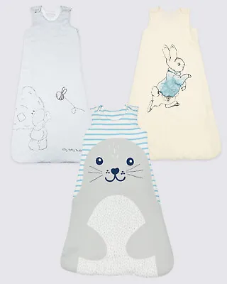 £13.95 • Buy Baby Girl Boy Sleeping Bags 2.1 Tog Pure Cotton Newborn - 18 Months Ex M&S