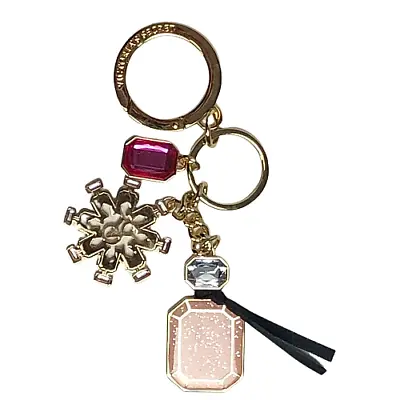Victorias Secret Holiday Bombshell Bag Charm Keychain Gold Logo Key Ring Nwt • $19.75