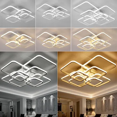 Modern LED Lamp Square Ceiling Light Chandelier Lights For Bedroom Living Room • £34.99