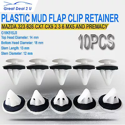 10xFit Mazda 323 626 CX7 CX9 MX5 Exterior Plastic Trim Bump Strips Clip Fastener • $11.72