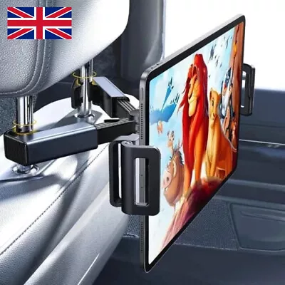 Car Back Seat Headrest Mount Tablet Holder Universal For IPad IPhone Phones GPS • £7.35