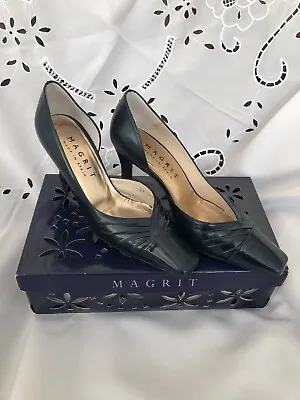 Ladies Leather Blue Kid Court Shoe - 'Magrit' Of Spain - Size 37 • £20