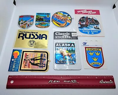8 Vintage State Country Air Car Travel Window Decal Retro Stickers Luggage Lot • $24.99