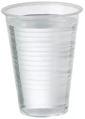 100 X Clear Disposable Plastic 7oz Cups Cold Drink Tumbler Water Cooler Cups • £7.95