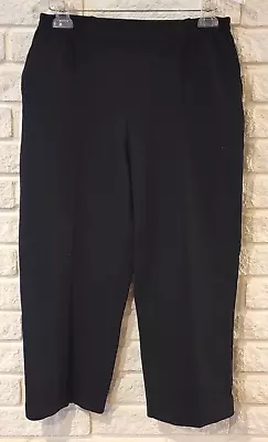 Vintage C.D. Daniels Womens Black Pants Size L Elastic Waist Pleated • $9.60