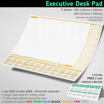 £1.99 • Buy A3+ Desk Pad Calendar Executive Jotter Week Planner ToDo Paper Notes ✔Orange Col