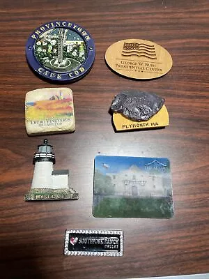 Destination Souvenir Refrigerator Magnets Lot Of 7 Texas Cape Cod Connecticut • $5