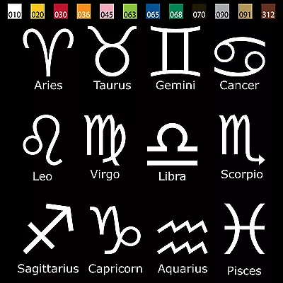 ZODIAC SIGN/SYMBOL Vinyl Decal Astronomy And Astrology Car Window/Phone ZC001 • $3.25