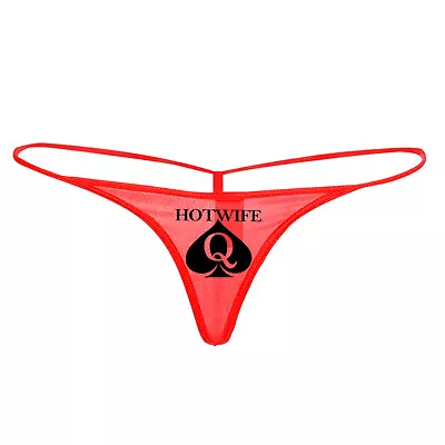 Red QOS Brand G-String - Queen Of Spades Hotwife Panties (Size L/XL) • £16.39