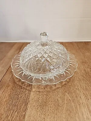 Anchor Hocking PRESCUT Clear Pineapple Round Covered Butter Cheese Dish Dome Lid • $4.50