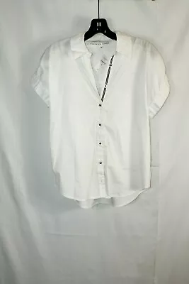 Veronica Beard Womens White Short Sleeve Button Down Shirt #6 • $69.99