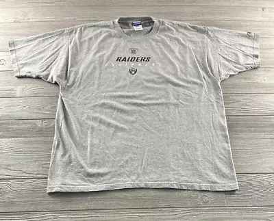 Oakland Raiders Shirt Mens XL Gray Reebok NFL Football Short Sleeve Crewneck Y2K • $17.99