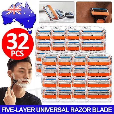 32x Replacement Fusion Razor Blades Shaving 5 Blades Trimmer Refill AU Stock • $24.95