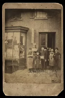 Rare Cabinet Card Photo New York Tobacco Store Wooden Cigar Store Indian Antique • $750