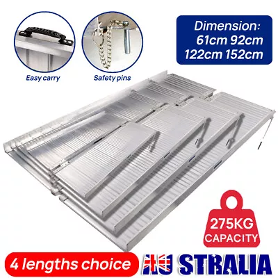 Folding Wheelchair Ramp Portable Aluminum Threshold Ramp 61-152cm • $136.99