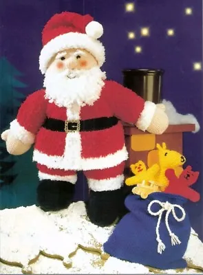 Father Christmas Santa Claus  Toy Knitting Pattern With Sack Knitted Toys • £1.70