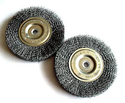 New 2pc 6  Steel Wire Wheel Brush FOR Bench Grinders W / 1/2  Arbor • $19.98