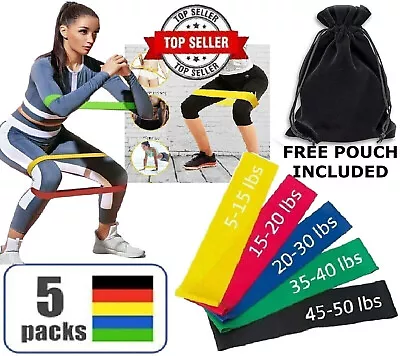 [Set Of 5] Resistance Bands Workout Loop Exercise CrossFit Fitness Yoga Pilates • $5.75