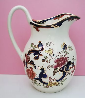 Masons Mandalay Ironstone Blue Multicolored Jug 7 Inches High • £14.99