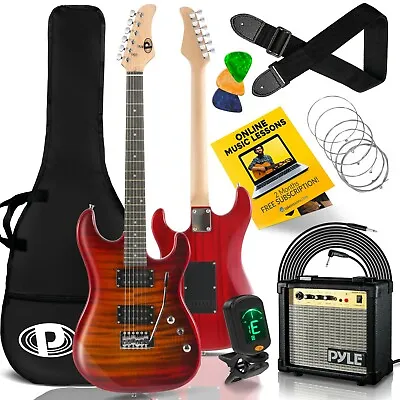 Pyle 6-String Electric Guitar Kit With High-Density Fretboard & Amplifier • $169.99