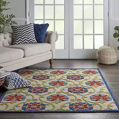 Aloha Indoor/Outdoor Blue/Multicolor 3'6  X 5'6  Area Rug (4x6) • $32.57