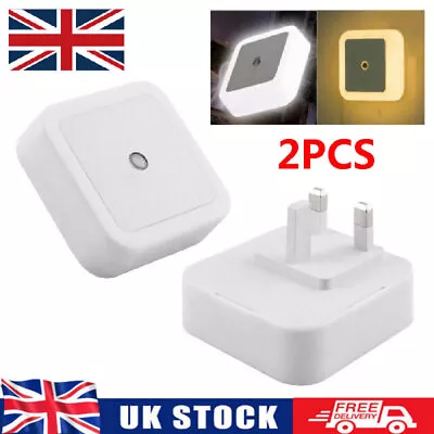 2x Automatic LED Night Light Plug In Energy Saving Dusk Dawn Sensor Kids Light • £5.85