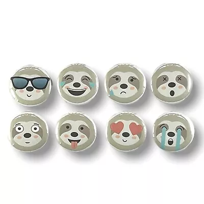 Sloth Emoji 1 Inch Magnets For Fridge Whiteboard Kitchen Locker Hearts Happy • $9.95