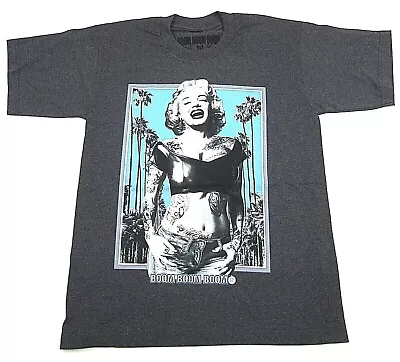 MARILYN MONROE T-shirt Graffiti Pop Art Tattoo Tee Men's LARGE Char Gray New • $15.95