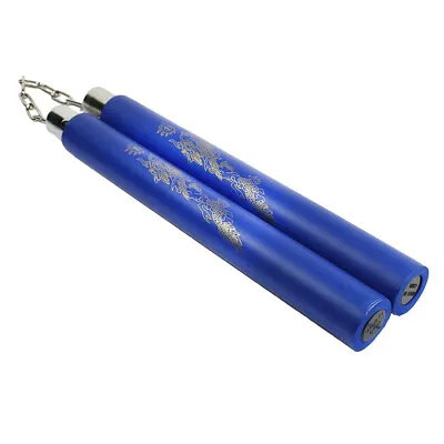 Foam Nunchucks Nunchakus Dragon Pattern For Martial Art Karate Training - Blue • $9.10