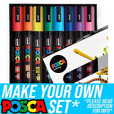 POSCA Paint Marker Gift Set Art Pens Waterproof Permanent Pen Metal Any Surface • £3.66