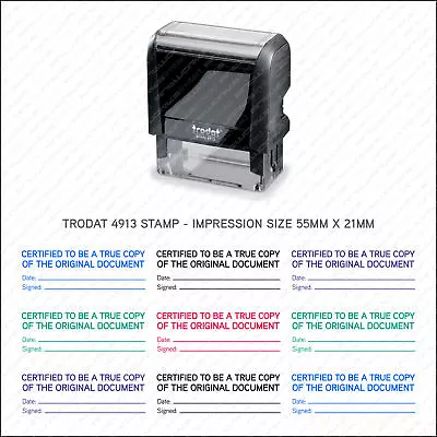 Certified Copy Legal Self Inking Rubber Stamp - 55 X 21mm - Trodat 4913 • £18.96