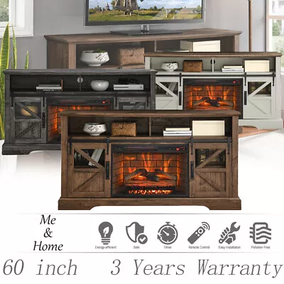 60  Electric Fireplace TV Stand W/Door Sensor & Remote Control For Up To 70  TVs • $359