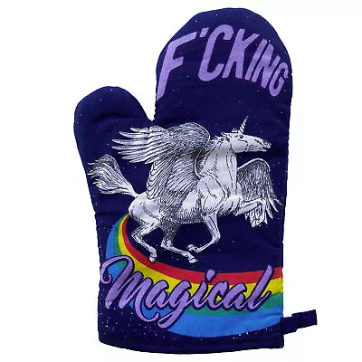 Fcking Magical Oven Mitt Funny Mythical Unicorn Horse Kitchen Glove • £6.55