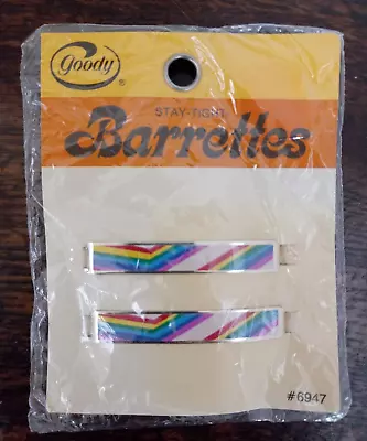 Vintage 1975 Goody Rainbow Barrettes Stay-Tight Metal Clasp 2.5” New NOS SEALED! • $30