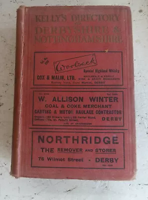 Vintage Book 1928 Kelly's Directory Derbyshire Nottinghamshire Private Business • £49.99