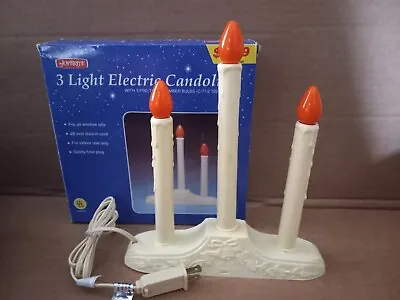 Vintage Christmas Joy Brite Candolier 3 Light Electric Orange Candle • $19.99