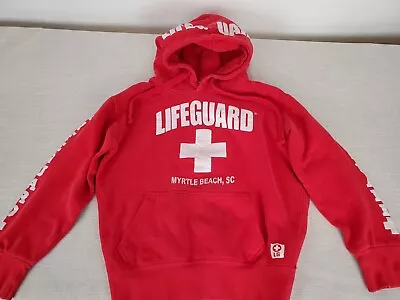 Red Myrtle Beach Lifeguard Hoodie Sweatshirt Men's Size S Small • $16