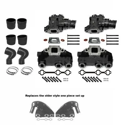 MerCruiser V6 One-Piece Exhaust Manifold Riser Conversion 4.3 Elbow Kit Set DRY • $1250