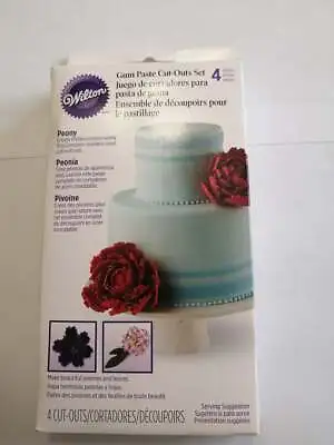 Peony Gum Paste Cut-Outs Set 4 Pc From Wilton 2574 • $9.99