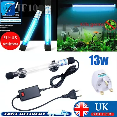 13W UV Steriliser Light Lamp For Aquarium Tank Clarifier Submersible Ultraviolet • £12.92