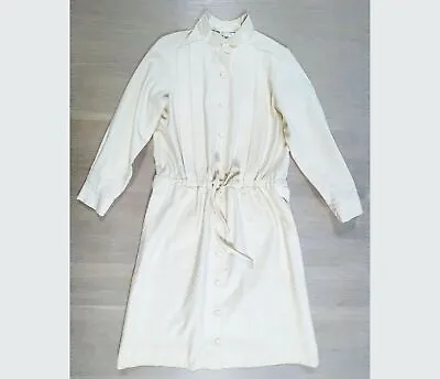 MARIMEKKO Vintage Shirt Dress White Vintage Sheath Dress Size M • $175.23
